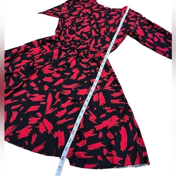 Zara Trafaluc Red Black Peplum Fit & Flare Dress size small - Picture 12 of 16